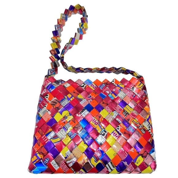 Candy Snack Wrapper Shoulder Bag Nostalgic Y2K Handmade - Picture 2 of 15